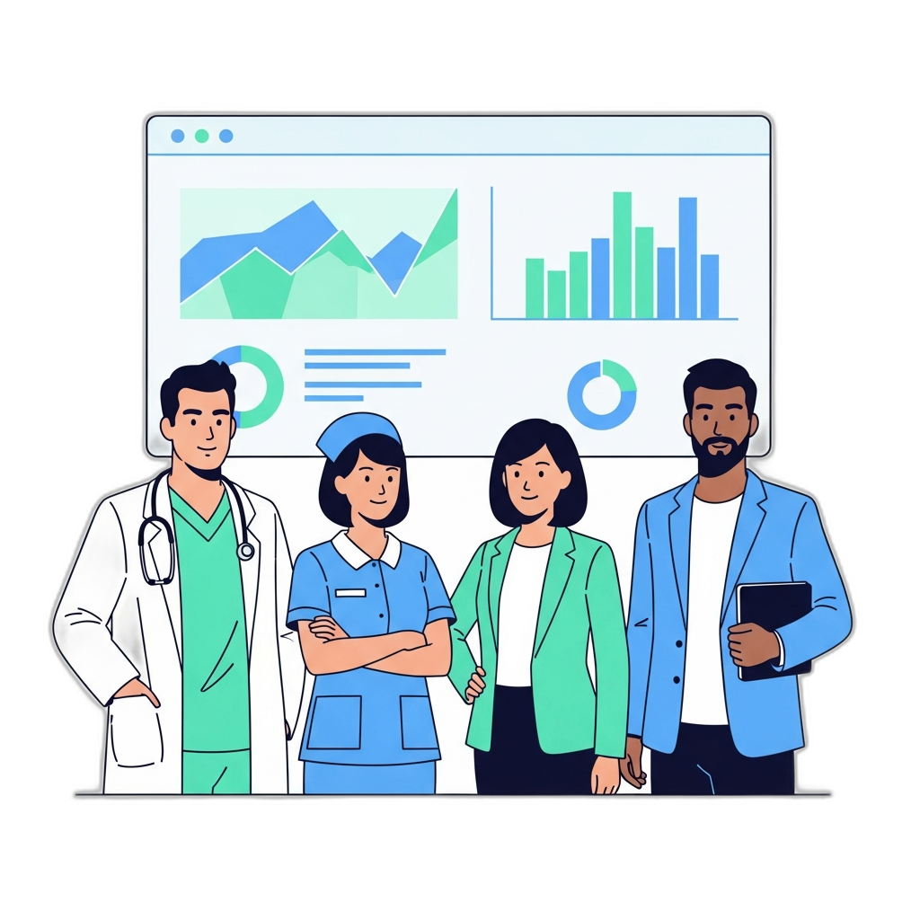 Equipe médica usando o CliniTag